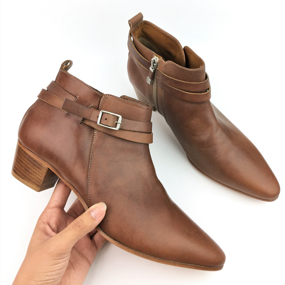 Alberto Fermani Vana Leather Belted Ankle Booties